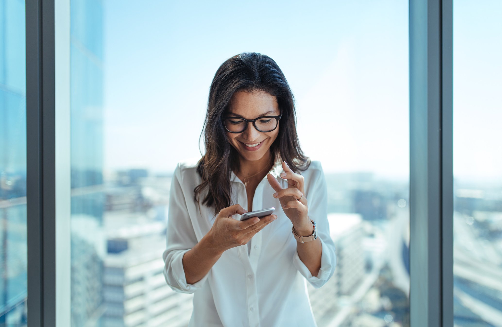 Woman Using Her Mobile Phone